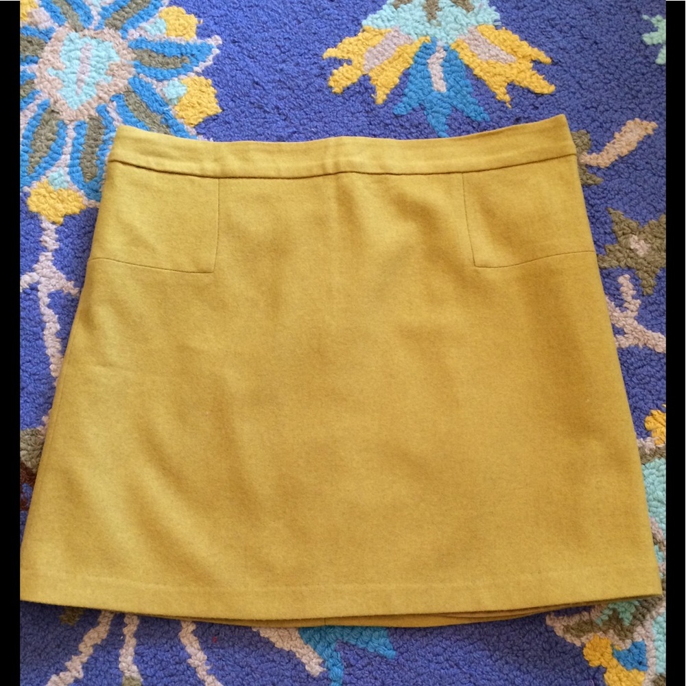 Willie Smith Chartreuse Wool Blend Skirt